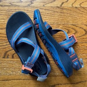Chaco Kids Z/1 Ecotread Sandals in Split Blue & Orange